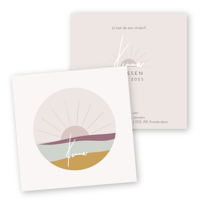 Babykaartje zon Kenna