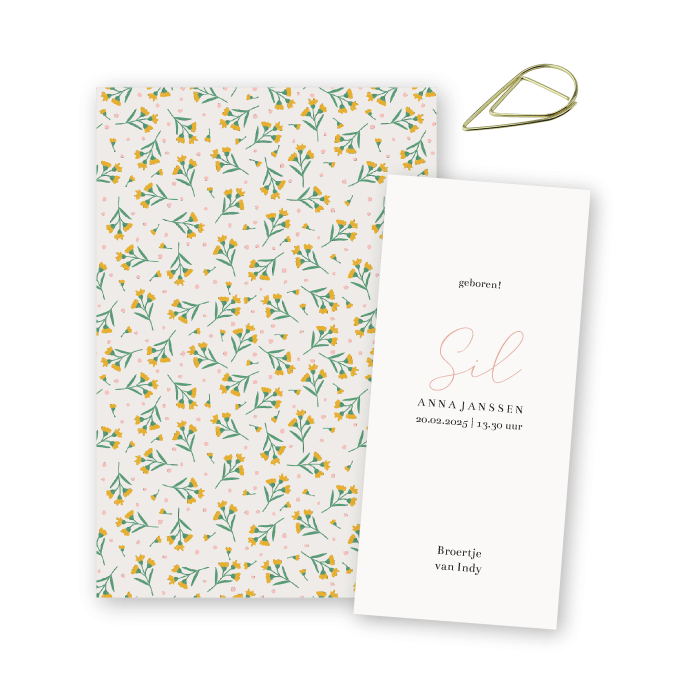 Geboortekaartje label Sil