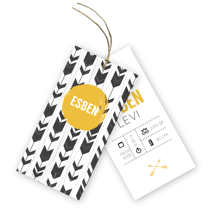 Geboortekaartje Label Bohemian pijlen jongen Esben