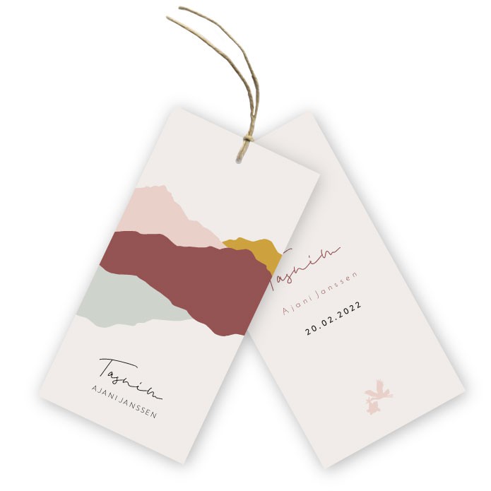 Geboortekaartje bergen roestbruin