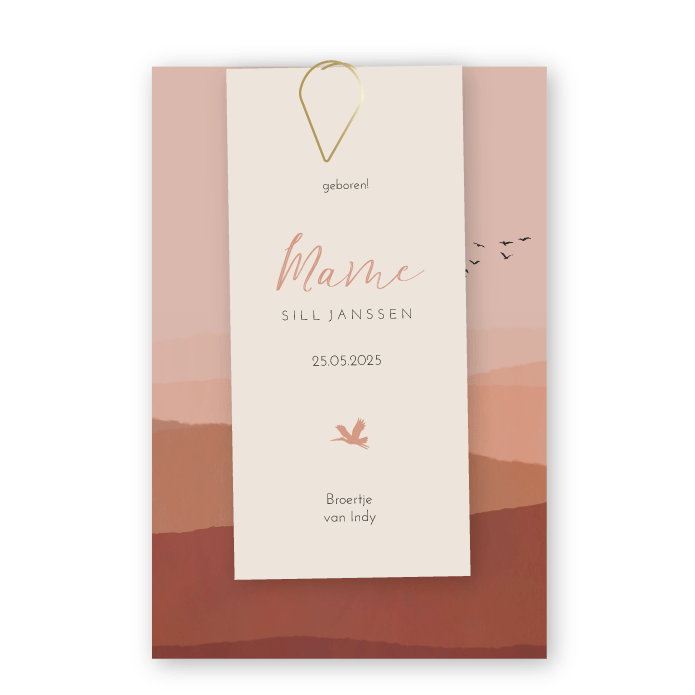 Geboortekaartje label Mame