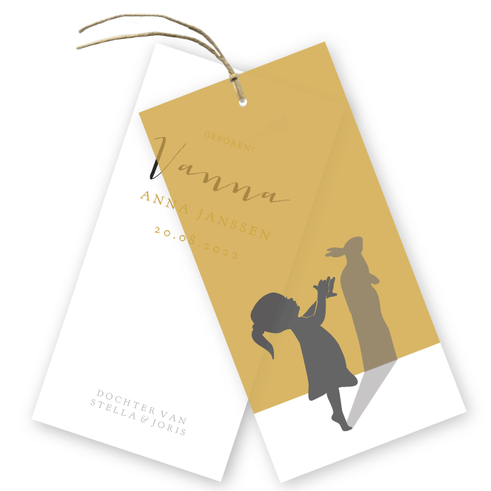 Geboortelabels kalk schaduw