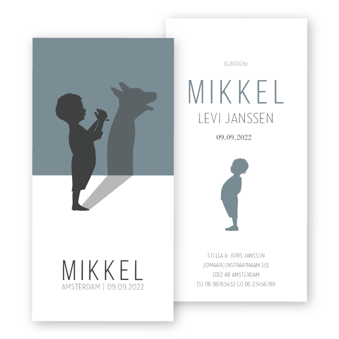 Geboortekaartje wolf Mikkel
