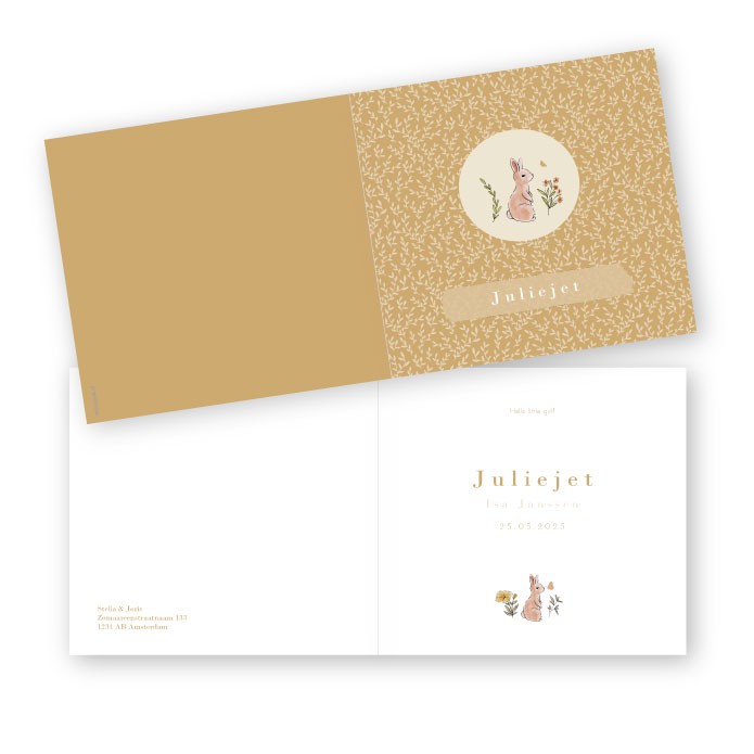 Babykaartje konijn lief