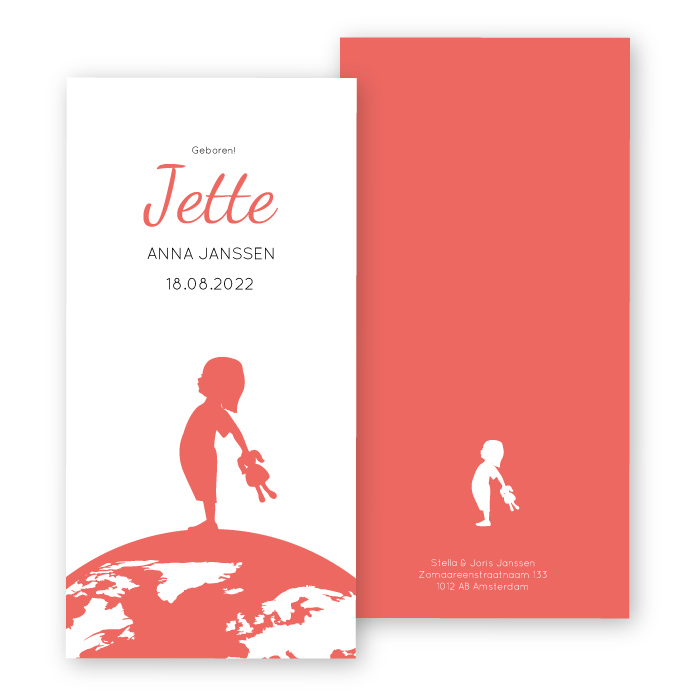 Geboortekaartje Jette silhouet