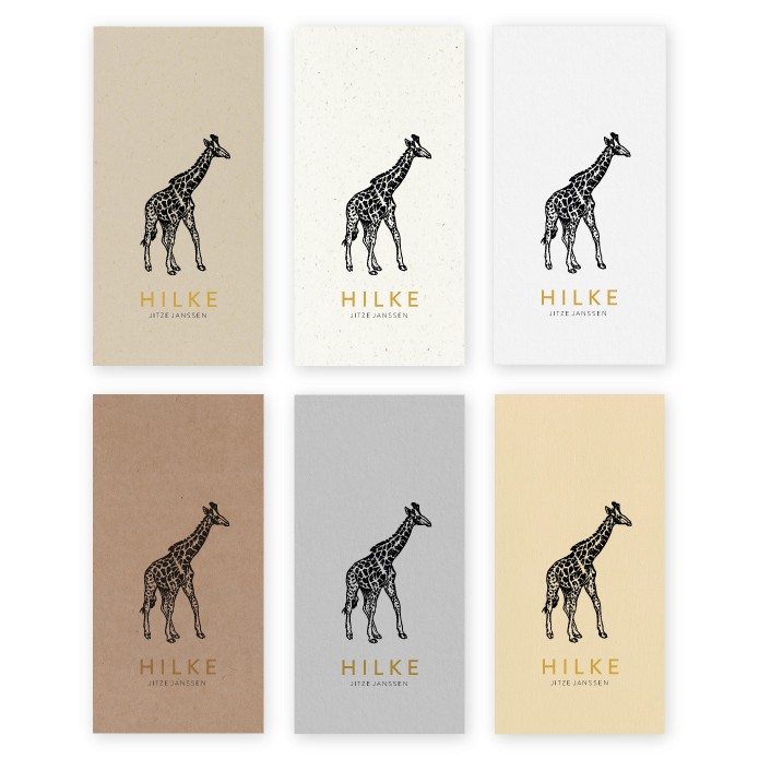 Geboortekaartje duurzaam giraffe Hilke