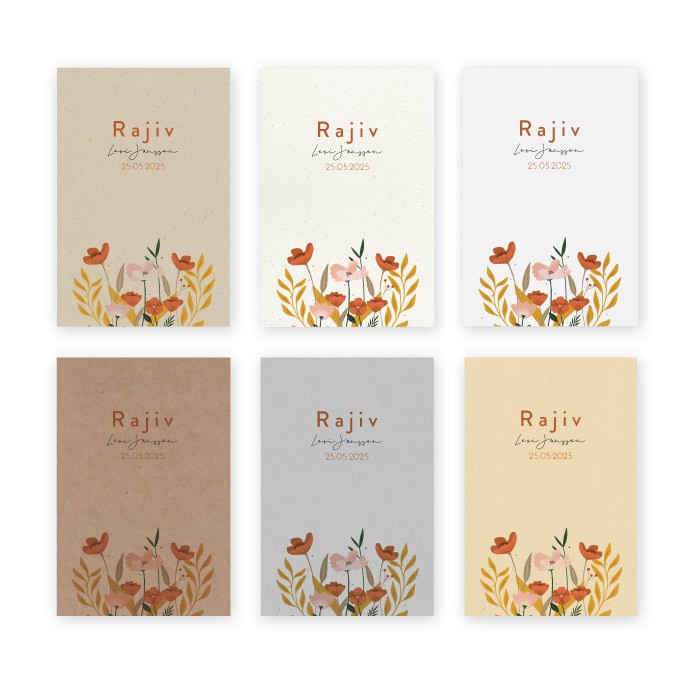 Geboortekaartje duurzaam botanisch Rajiv