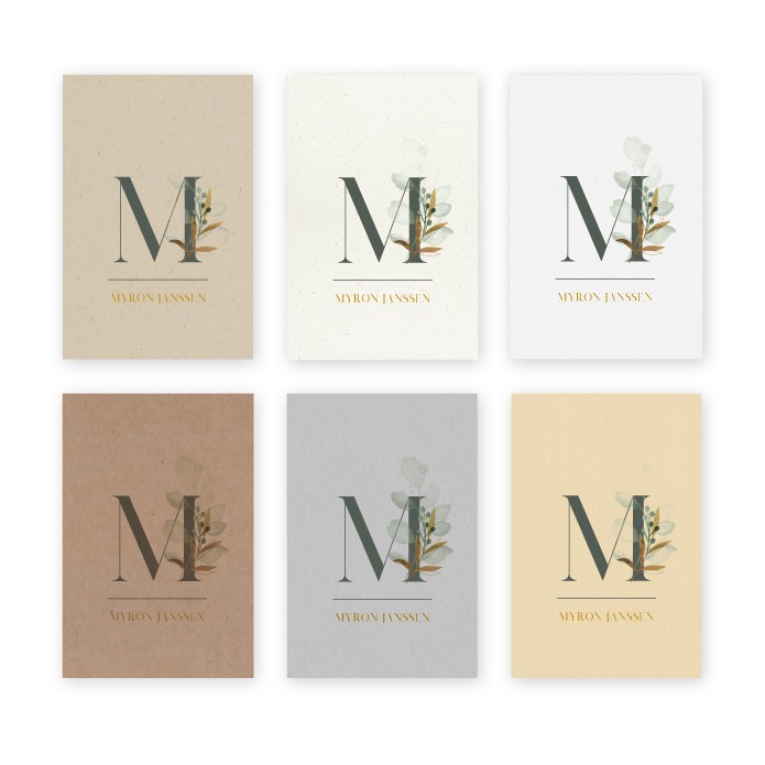 Geboortekaartje duurzaam waterverf Myron