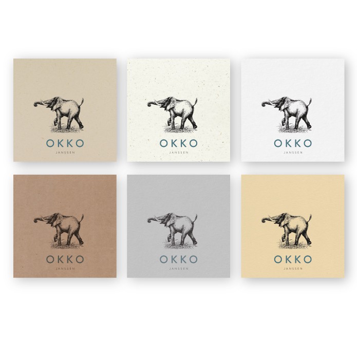 Geboortekaartje duurzaam olifantje Okko