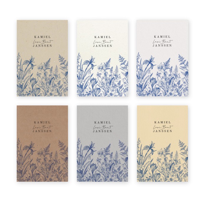 Geboortekaartje duurzaam wilde bloemen Kamiel