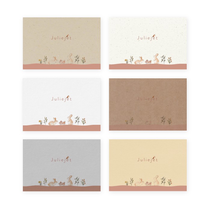 Geboortekaartje duurzaam lieve konijntjes Juliejet