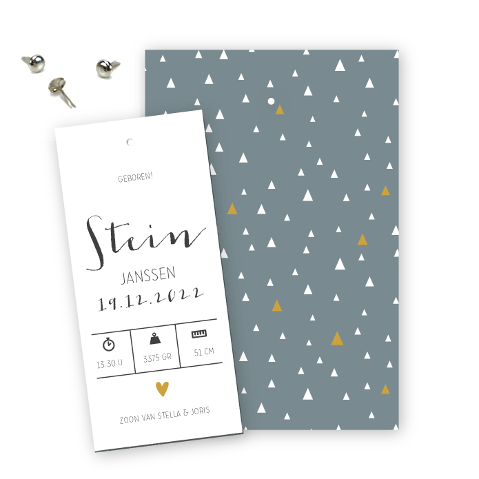 Geboortekaartje splitpen Stein