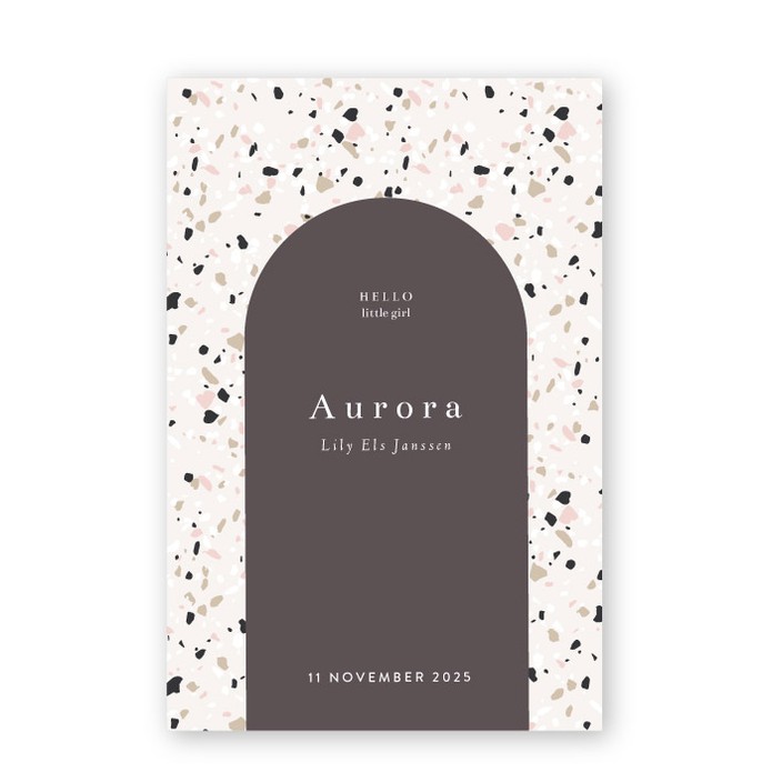 Geboortekaartje terrazzo abstract