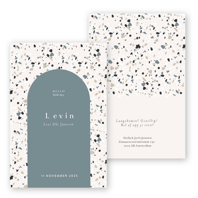 Babykaartje abstract terrazzo