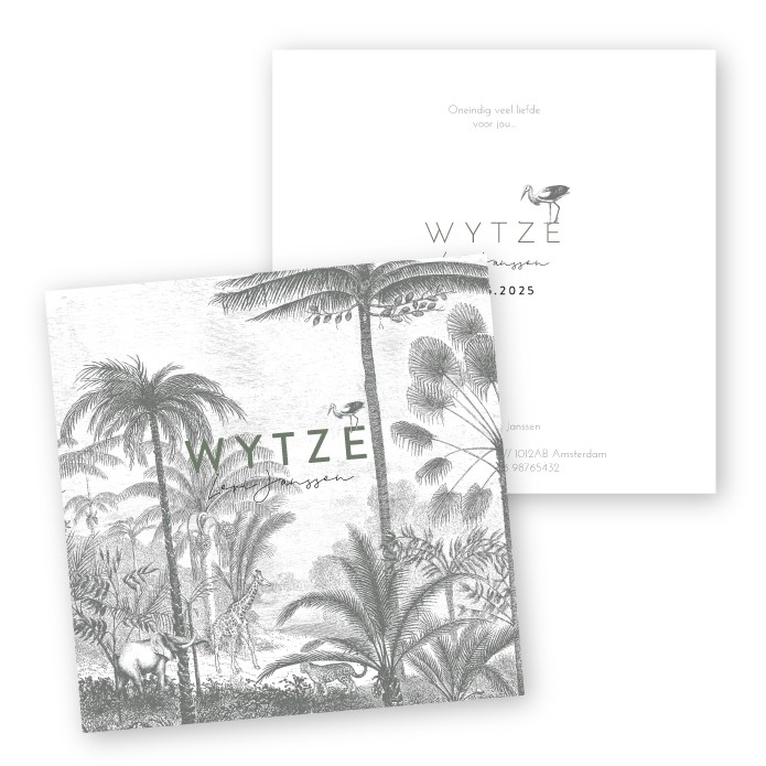 Babykaartje botanisch jungle