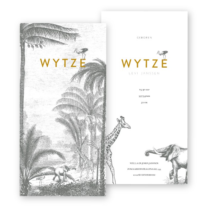 Babykaartje botanisch jungle