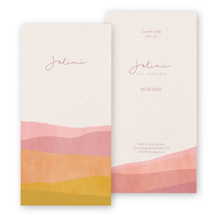 Babykaartje zee waterverf