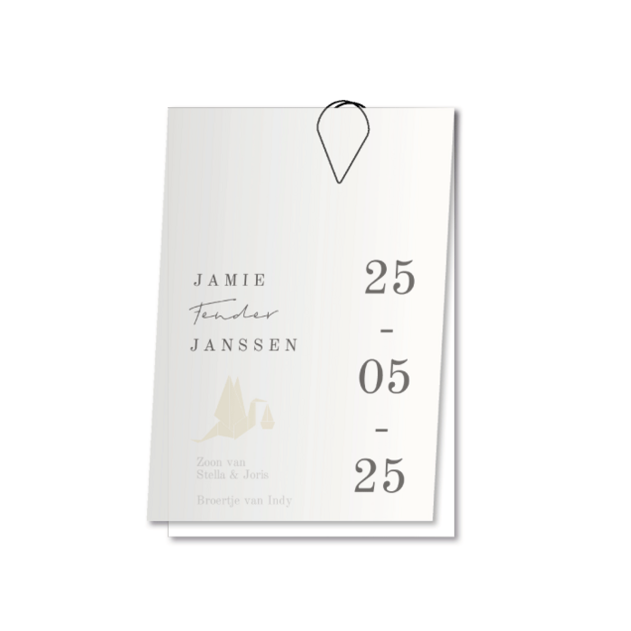 Geboortekaartje kalklabels geometrisch