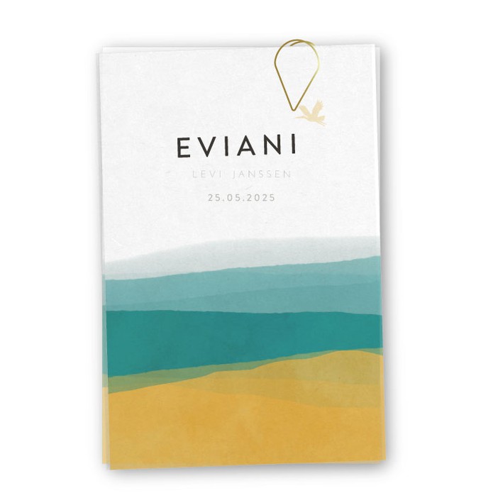 Babykaartje kalkpapier waterverf