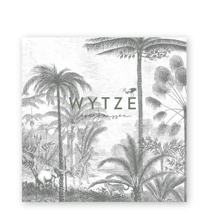 Geboortekaartje karton botanisch