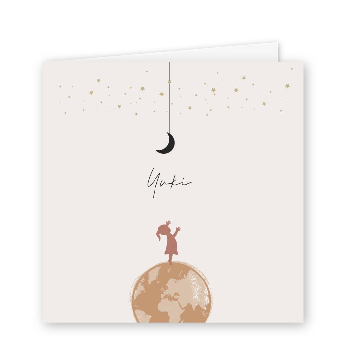 Dubbel babykaartje wereldbol