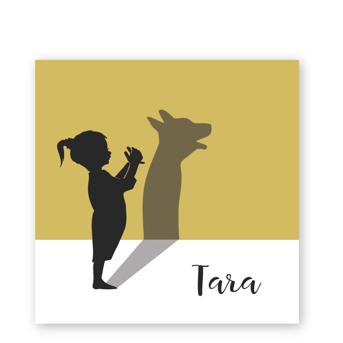 Babykaartje schaduw wolf