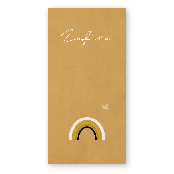 Geboortekaartje aquarel waterverf karton