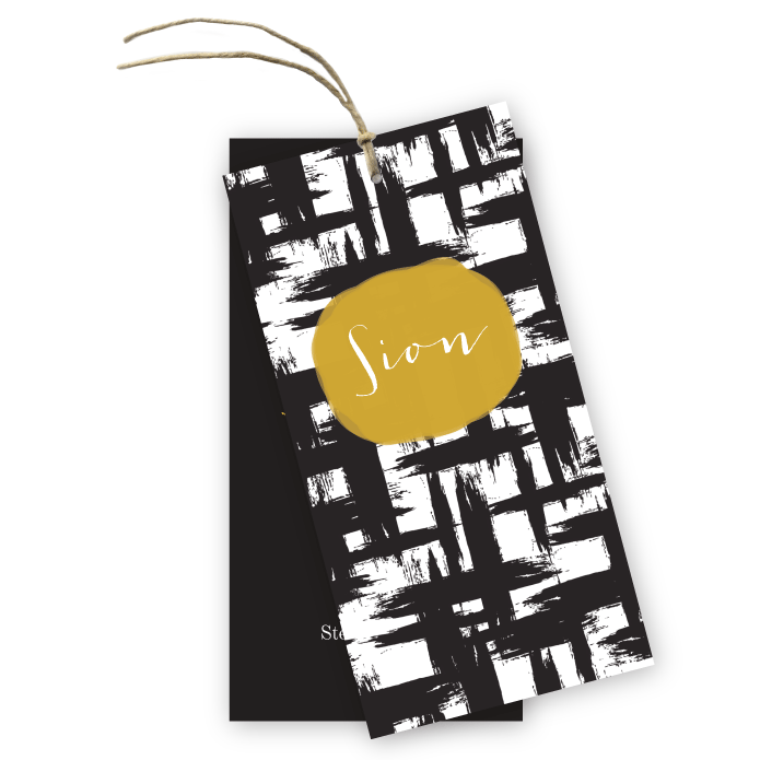 Geboortelabel Scandinavisch patroon Sion