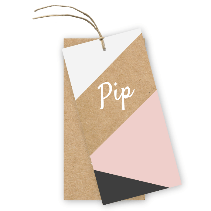 Geboortelabels kraft geometrische driehoeken  (M) Pip