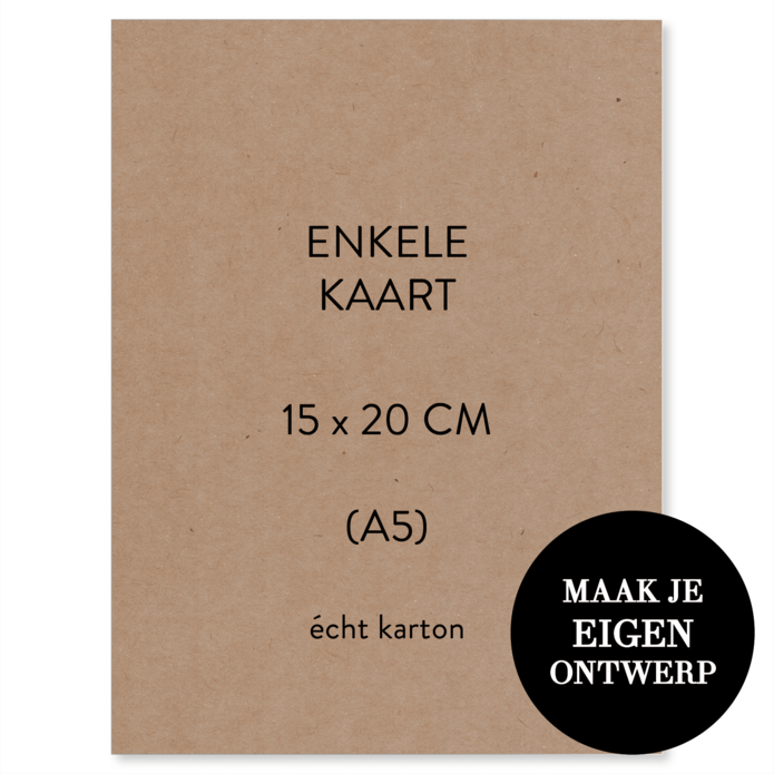 Zelf maken - A5 trouwkaart - kraft karton
