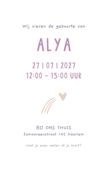 Mini Kraamkaartje Vogeltje - Staand