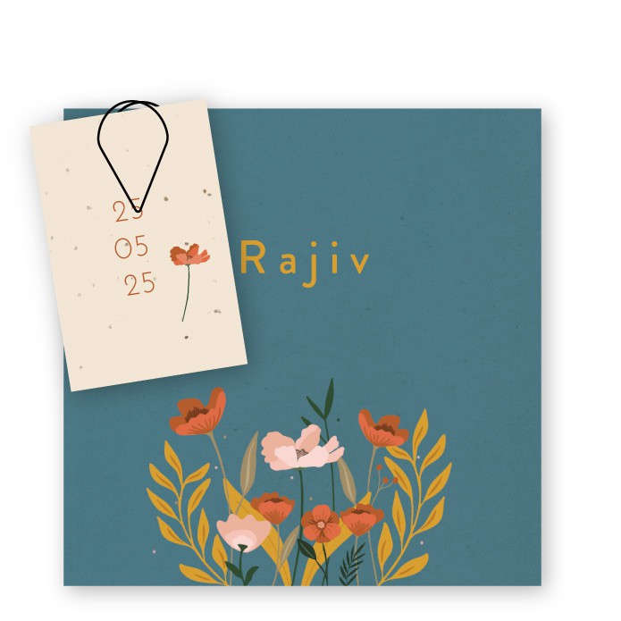 Minilabel staand bloemen Rajiv