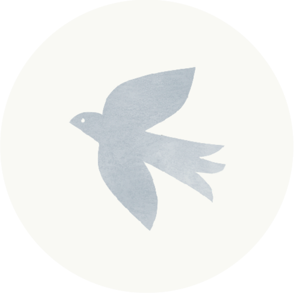 Sluitsticker vogel lichtblauw
