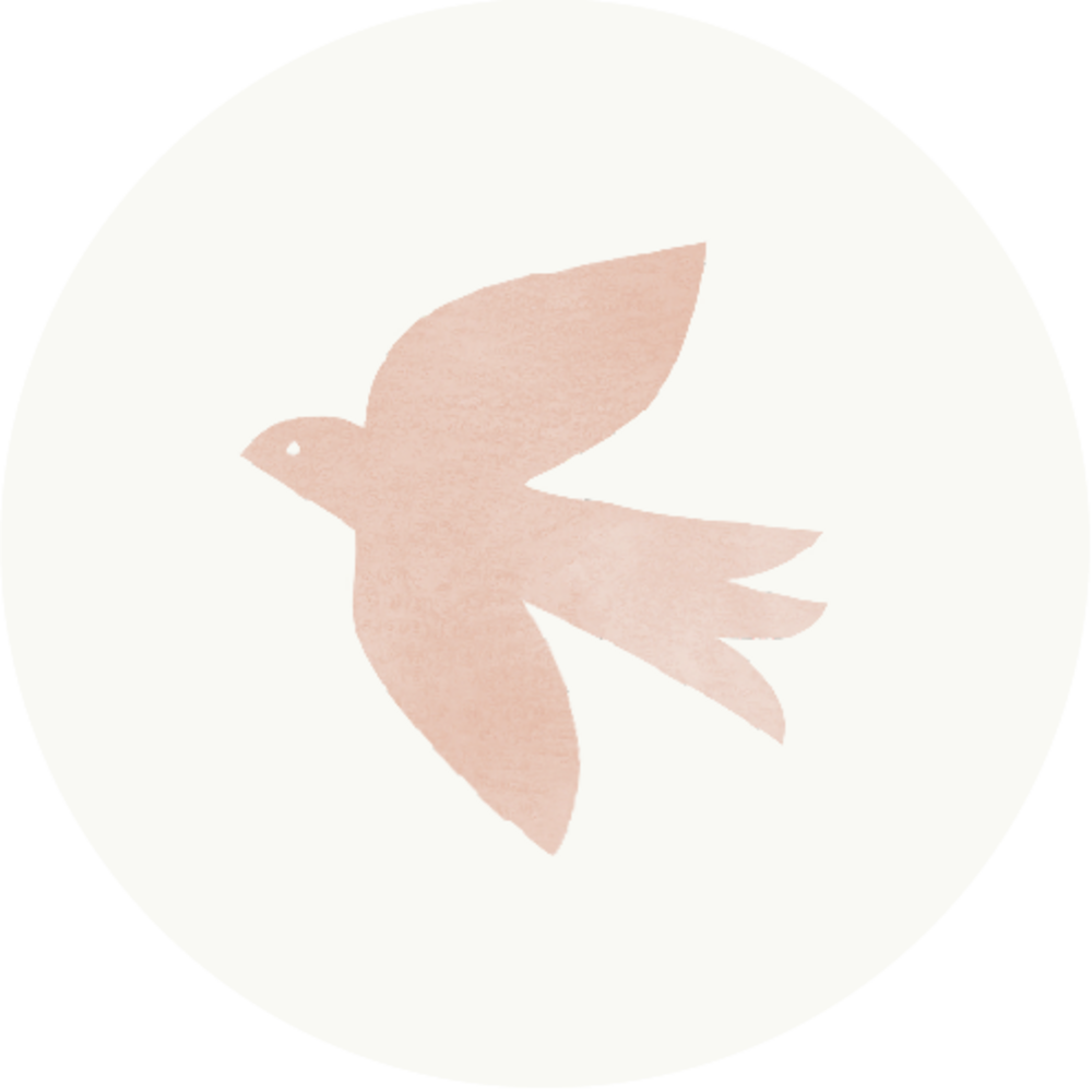 Sluitsticker vogel roze