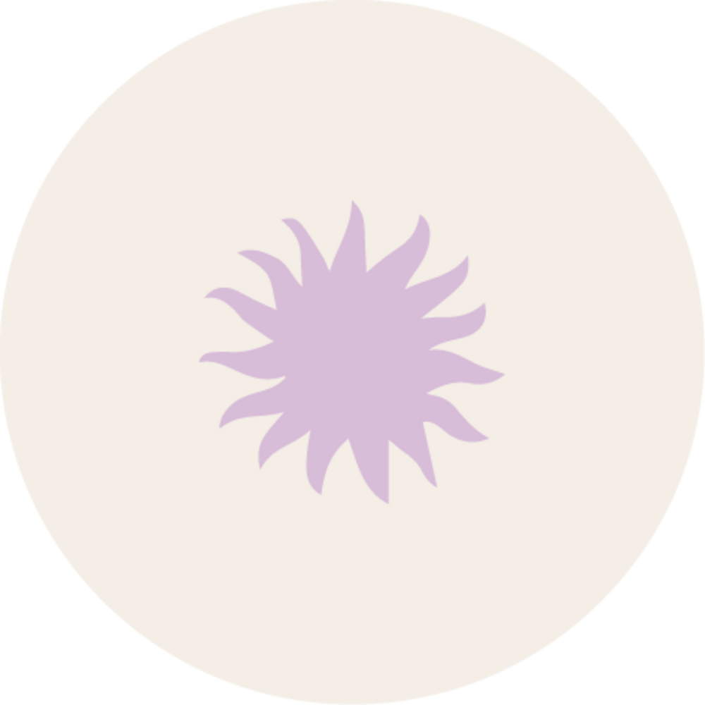 Sluitsticker zonnetje lila