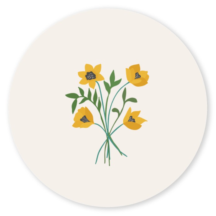 Sluitsticker lente bosje bloemen Yfke