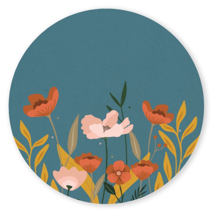Sluitsticker botanisch bloemen Rajiv