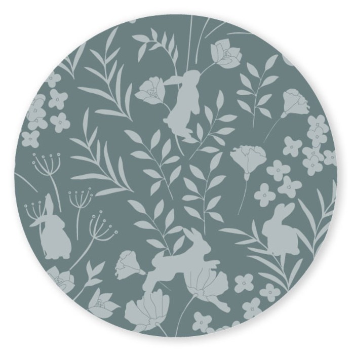 Sluitsticker konijntjes lente Chiel blauw