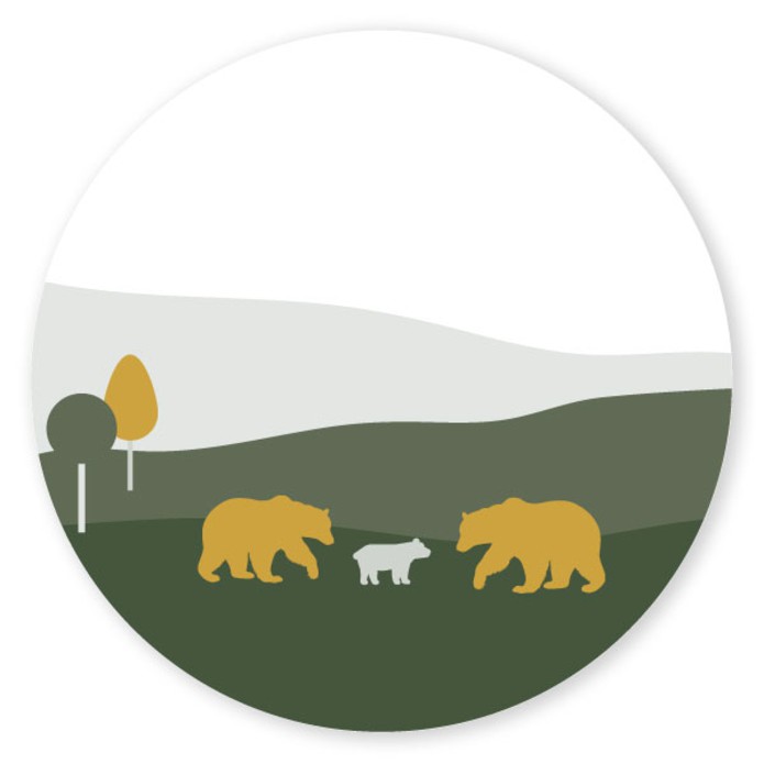 Sluitsticker landschap ijsbeertjes Djurre