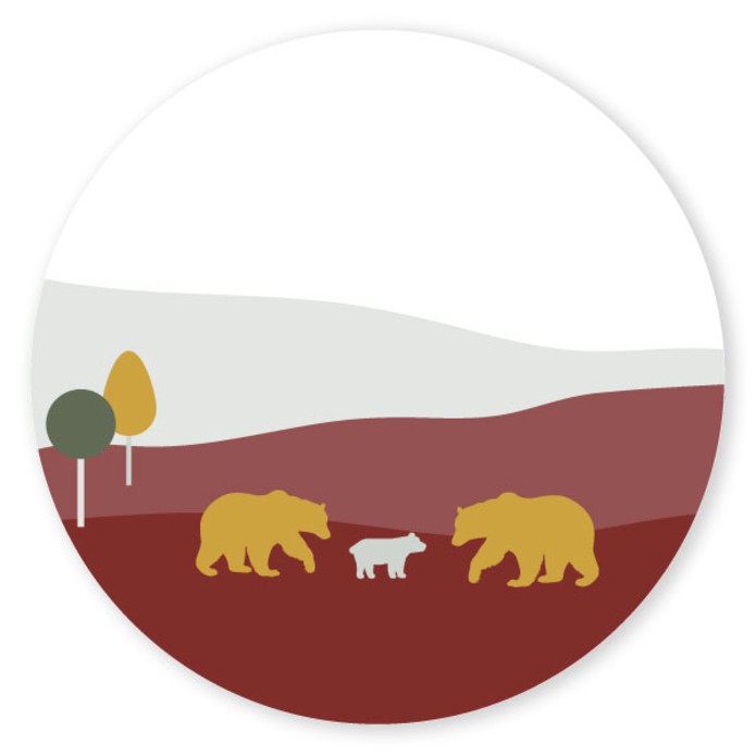 Sluitsticker landschap ijsbeertjes Gaia