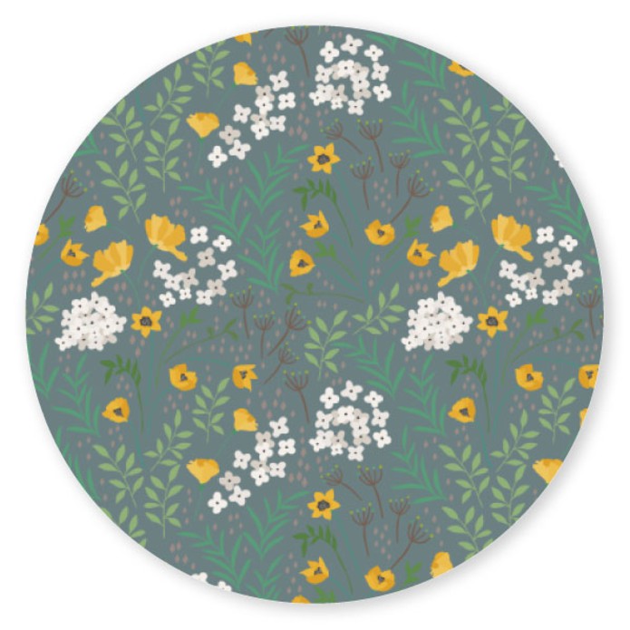 Sluitsticker lente bloemen blauw Yfke