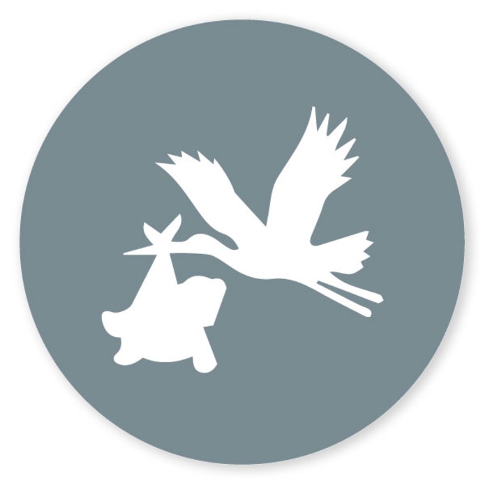 Sluitzegel ooievaar blauw