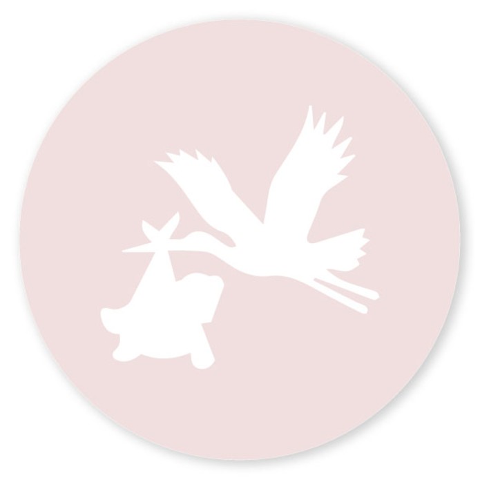 Sluitzegel ooievaar roze