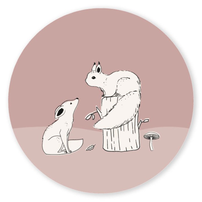 Sluitsticker vosje eekhoorntje Doortje