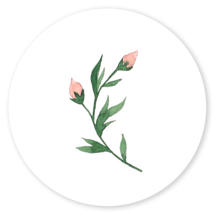 Sluitsticker waterverf takjes Monte