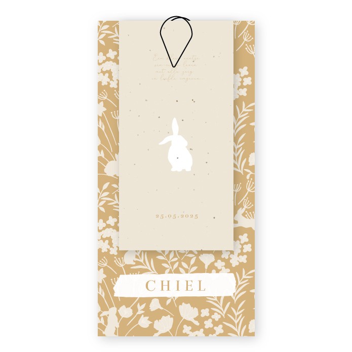 Smal label groeipapier Chiel staand