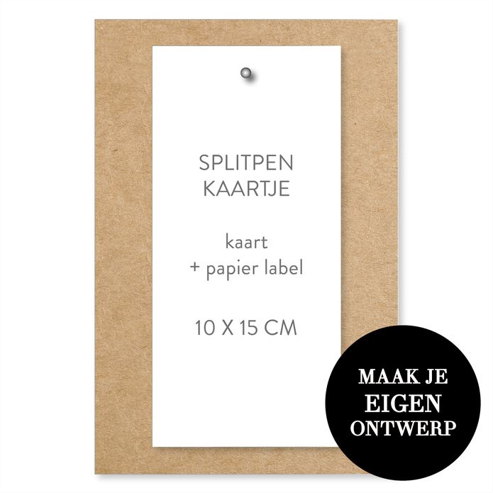 Zelf maken - 10 x 15 cm Labels met splitpen - kraftlook
