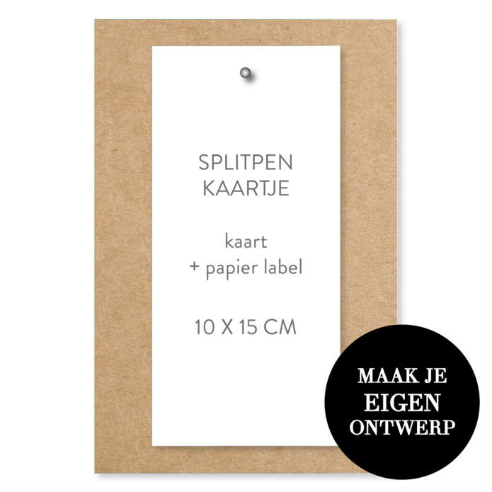 Zelf maken - 10 x 15 cm Labels met splitpen - kraftlook