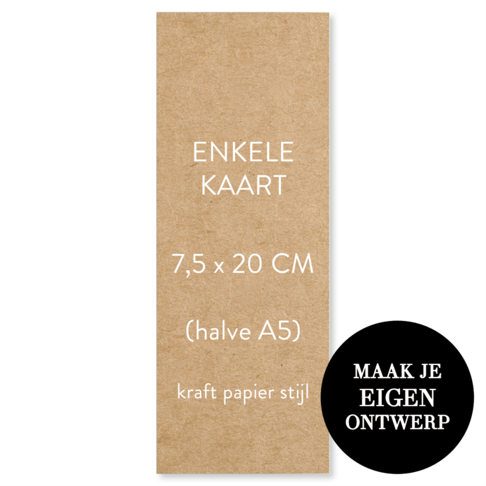 Zelf maken - 7,5 x 20 cm  (A5 smal) - kraftlook