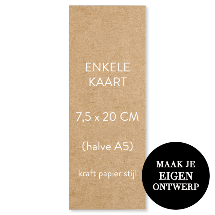 Zelf maken - 7,5 x 20 cm  (A5 smal) - kraftlook